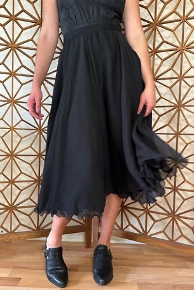 Vintage Silk Crinkle Chiffon Lettuce Edge skirt Selected by Picky Jane