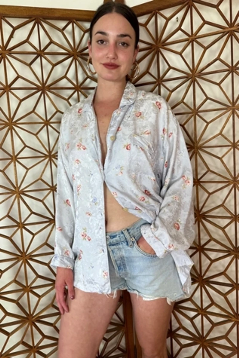 St Clair Paris Lavender Silk Pajama Blouse Selected by Picky Jane