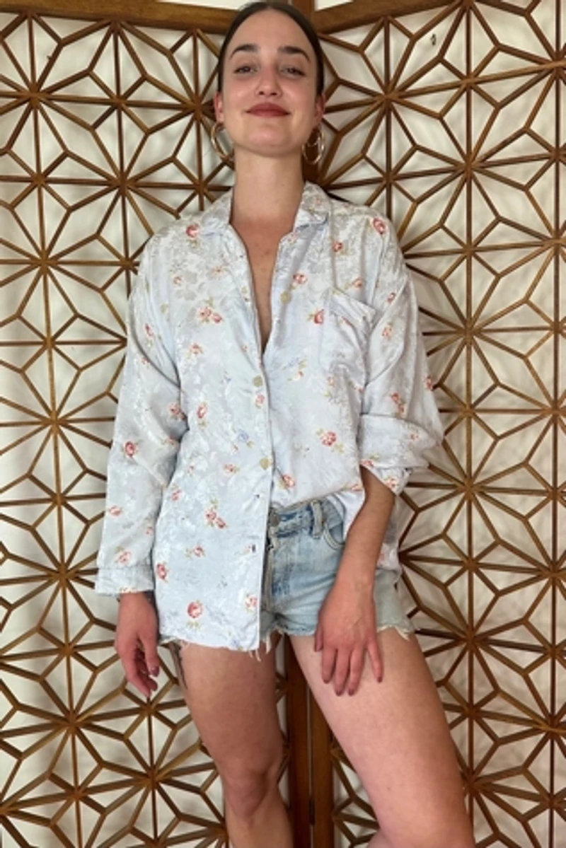 St Clair Paris Lavender Silk Pajama Blouse Selected by Picky Jane