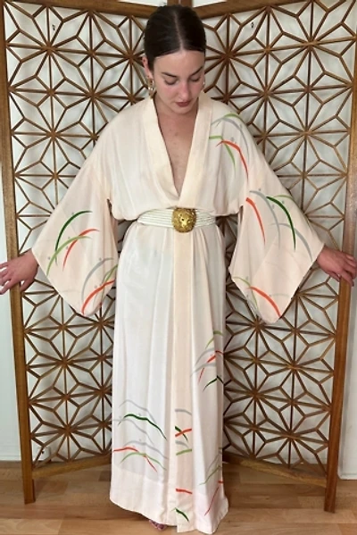 Long Pale Pink Vintage Kimono Selected by Picky Jane