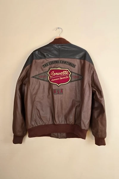Vintage Corvette Leather Bomber Jacket