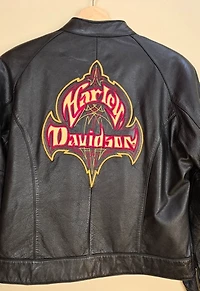 Vintage Harley Davidson Cropped Leather Jacket