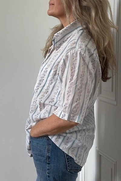 Vintage Montgomery Ward Floral Stripe Collared Shirt Selected by KA.TL.AK