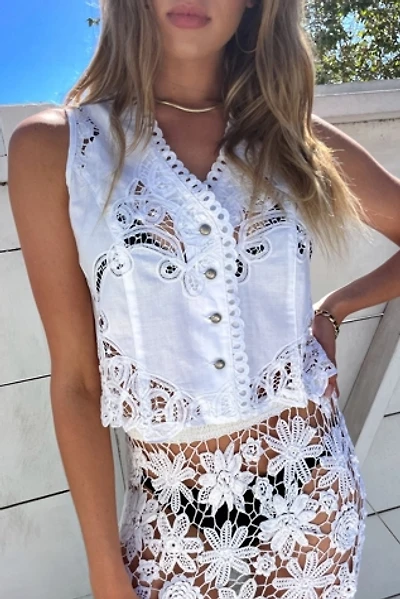 Battenburg Lace White Vest Selected by Madly Vintage