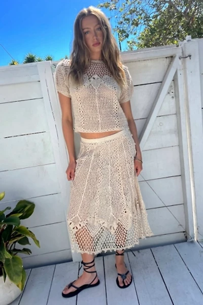 Crochet Lace Natural Skirt Set Selected by Madly Vintage