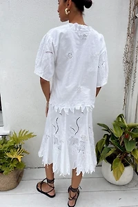 Cotton Vine Embroidered Skirt Set Selected by Madly Vintage