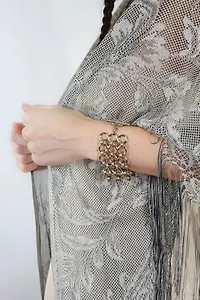 Vintage Gold Chain Link Cuff Bracelet Selected By Moons + Junes Vintage