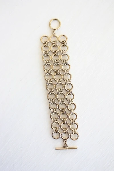 Vintage Gold Chain Link Cuff Bracelet Selected By Moons + Junes Vintage