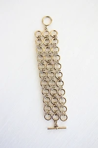 Vintage Gold Chain Link Cuff Bracelet Selected By Moons + Junes Vintage
