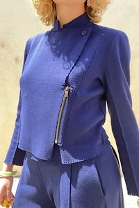 Issey Miyake A-POC Royal Blue Knit Pantsuit Selected by The Curatorial Dept.