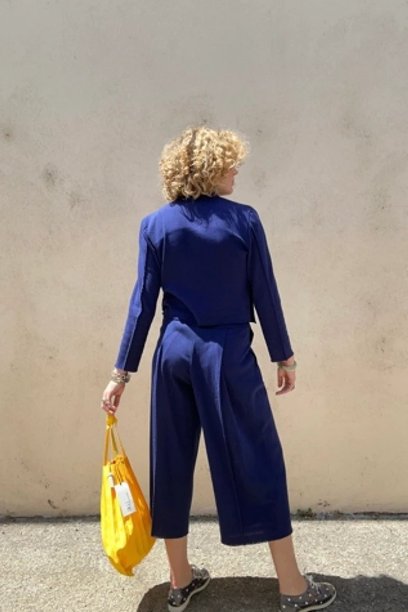 Issey Miyake A-POC Royal Blue Knit Pantsuit Selected by The Curatorial Dept.