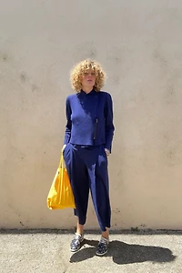 Issey Miyake A-POC Royal Blue Knit Pantsuit Selected by The Curatorial Dept.