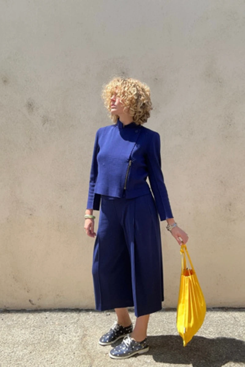 Issey Miyake A-POC Royal Blue Knit Pantsuit Selected by The Curatorial Dept.