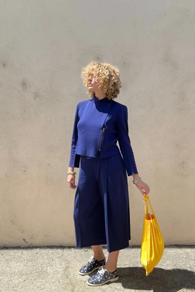 Issey Miyake A-POC Royal Blue Knit Pantsuit Selected by The Curatorial Dept.