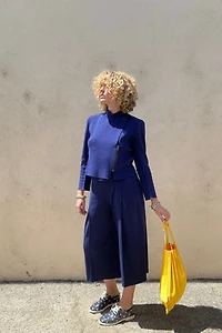 Issey Miyake A-POC Royal Blue Knit Pantsuit Selected by The Curatorial Dept.
