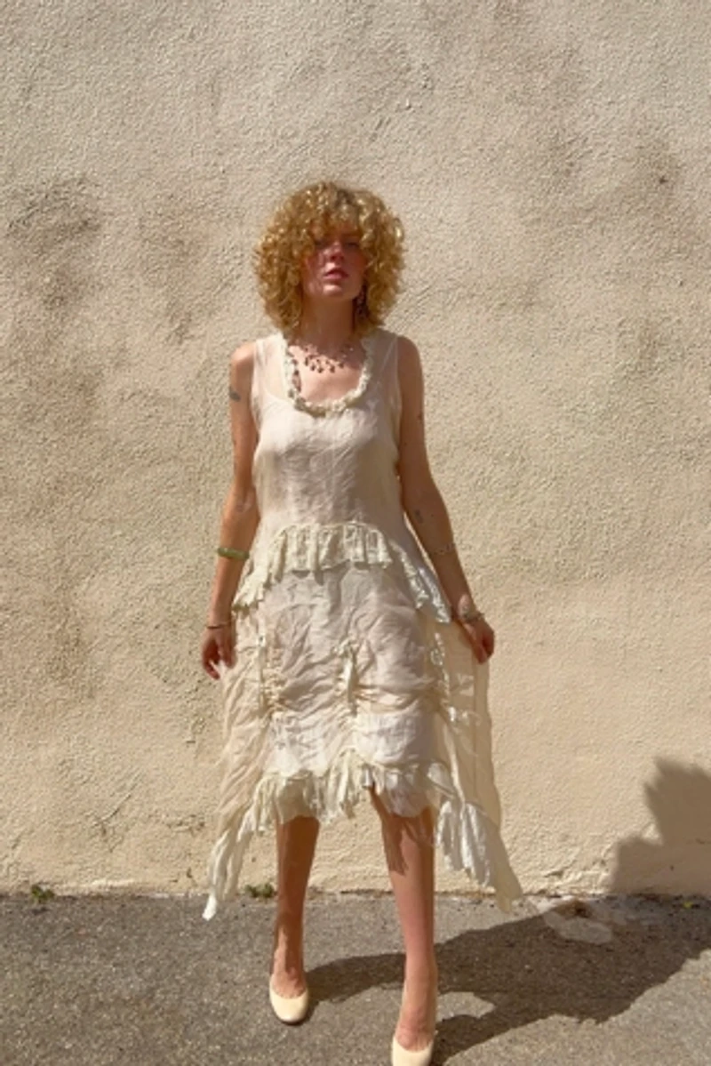Magnolia Pearl Cream Gauze Ruffle Dress Selected by The Curatorial Dept.