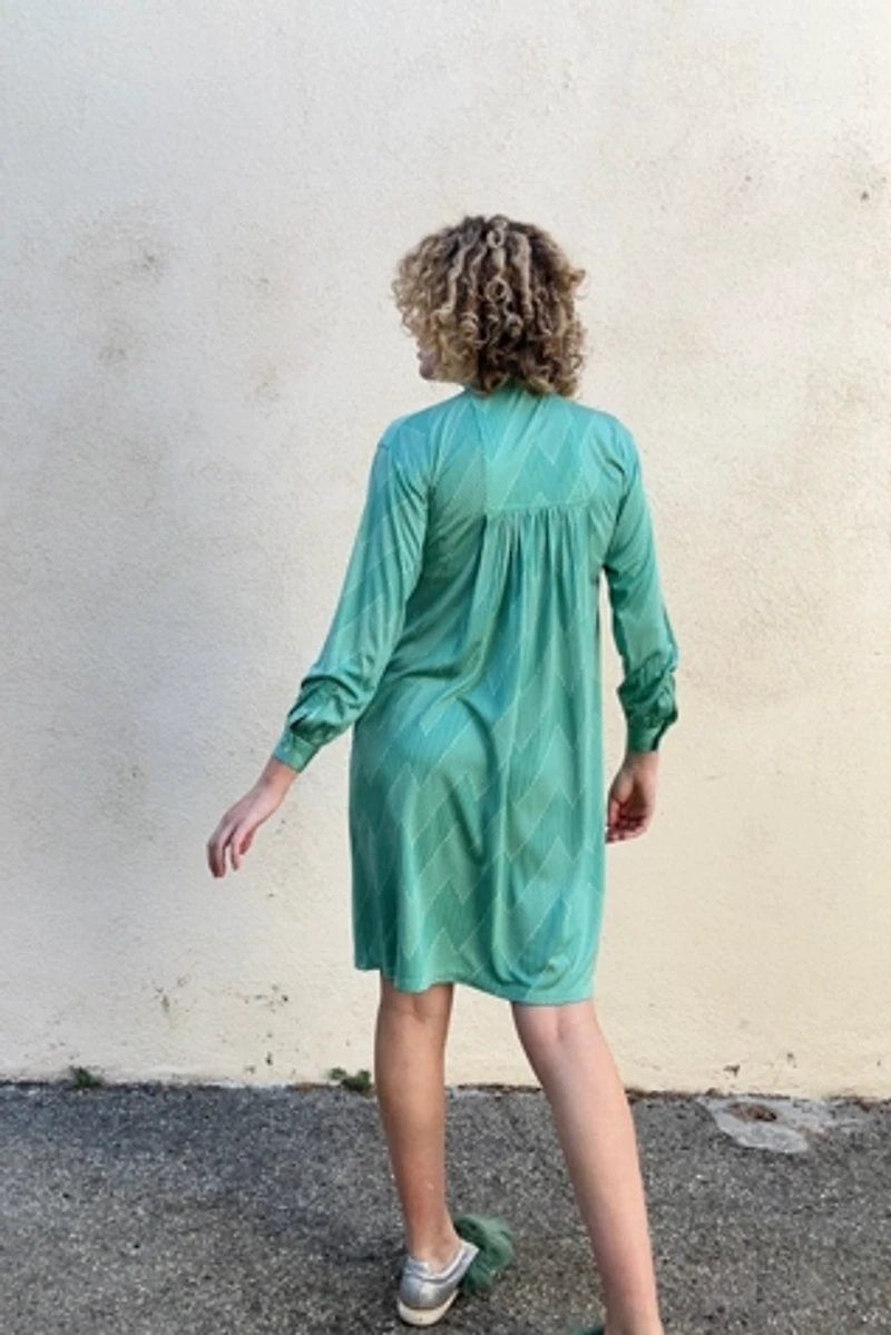 Issey Miyake 1 to 3 Green Pattern Dress Selected by The Curatorial Dept.