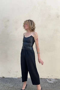Miaou Black Vegan Leather Bustier Selected by The Curatorial Dept.