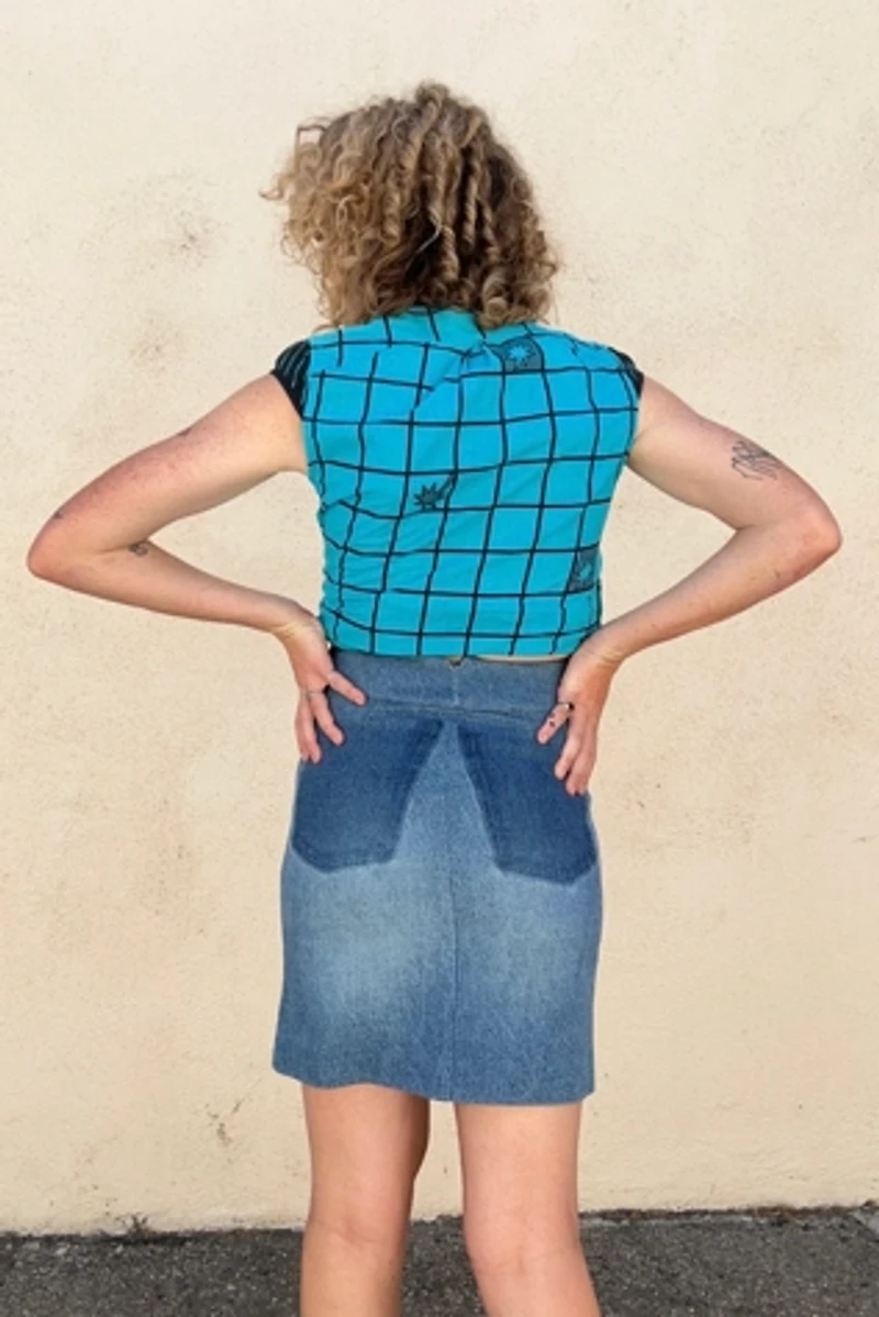 Celine Denim Waist Buckle Mini Skirt Selected by The Curatorial Dept.