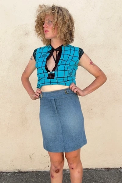 Celine Denim Waist Buckle Mini Skirt Selected by The Curatorial Dept.