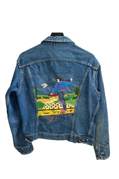Vintage 1970s One Of A Kind Hand Embroidered Elton Themed Denim Jacket Selected By Vintage Warrior