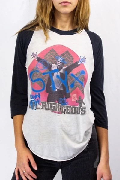 Vintage 1983 Styx Dr Righteous Raglan Concert T Shirt Selected by Black Shag Vintage