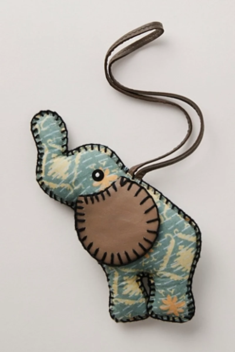 Kantha Elephant Bag Charm