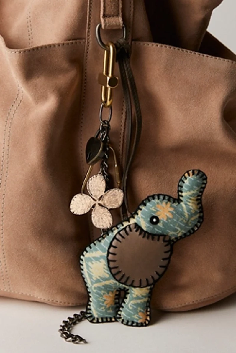 Kantha Elephant Bag Charm