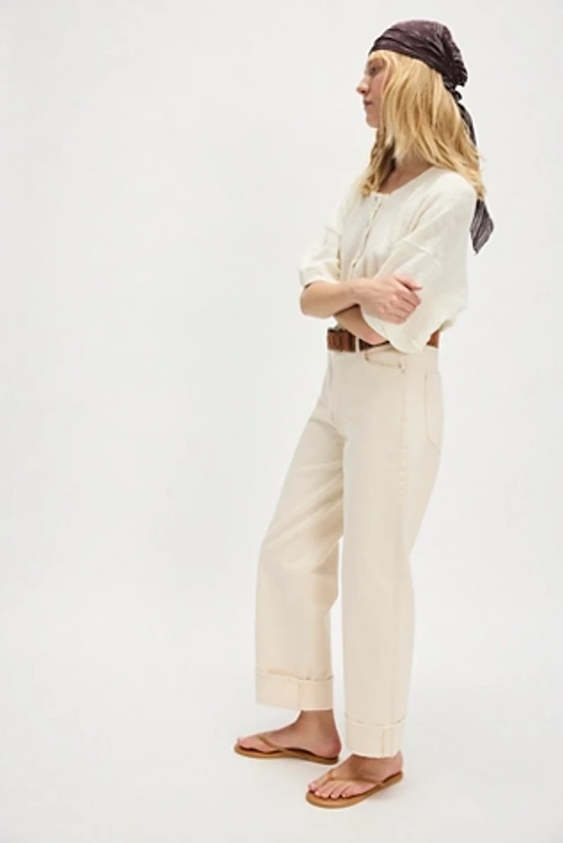 MOTHER The Spitfire Ankle Cuff Jeans