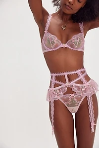 Ily Embroidered Garter Belt