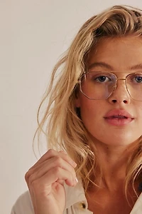 Peter Retro Oversized Blue-Light Aviator Glasses