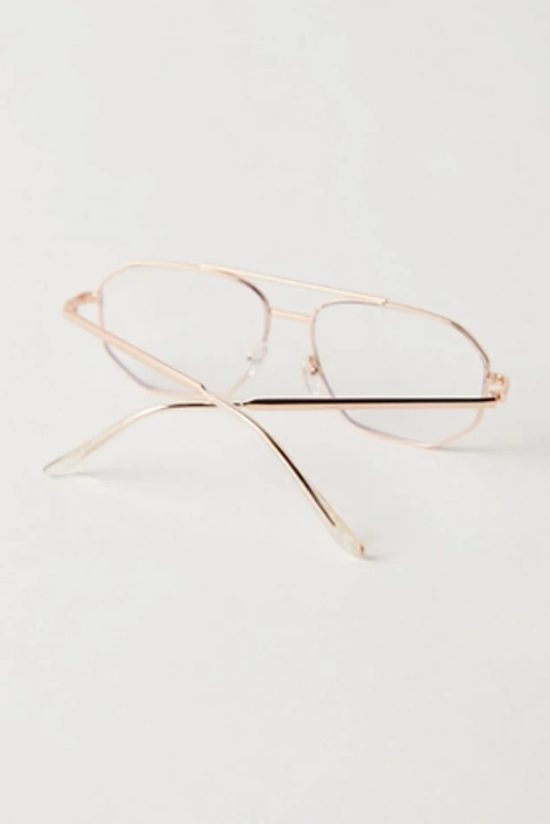 Peter Retro Oversized Blue-Light Aviator Glasses
