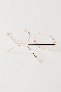 Peter Retro Oversized Blue-Light Aviator Glasses