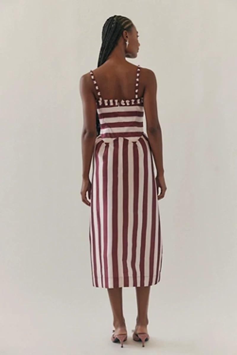 Damson Madder Rachel Ruffle Midi Dress