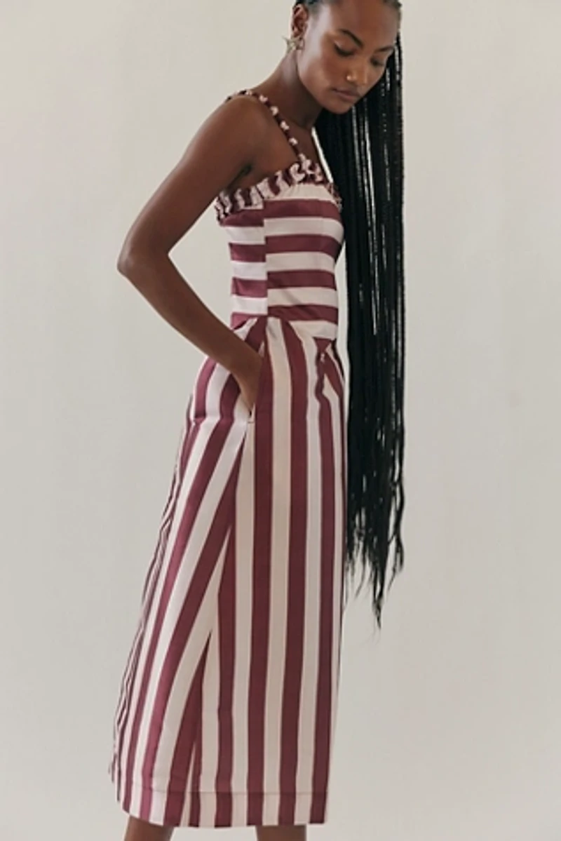 Damson Madder Rachel Ruffle Midi Dress