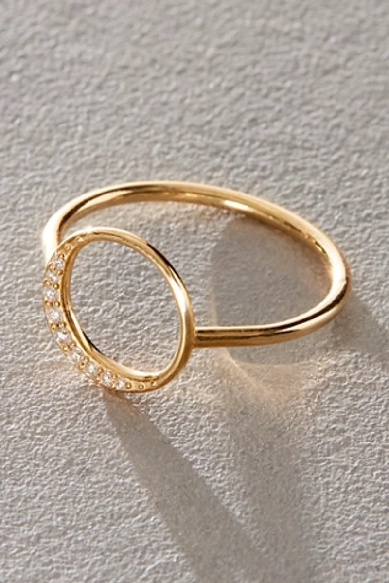 BaYou Diamond Crescent Moon Ring