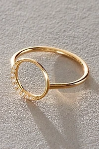 BaYou Diamond Crescent Moon Ring