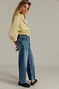 We The Free Deep Trance Embroidered Dropped Boyfriend Jeans