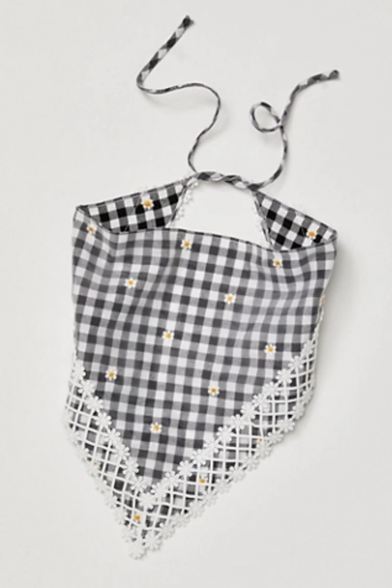 Anna Sui Gingham Daisy Hair Scarf