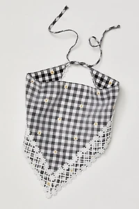 Anna Sui Gingham Daisy Hair Scarf