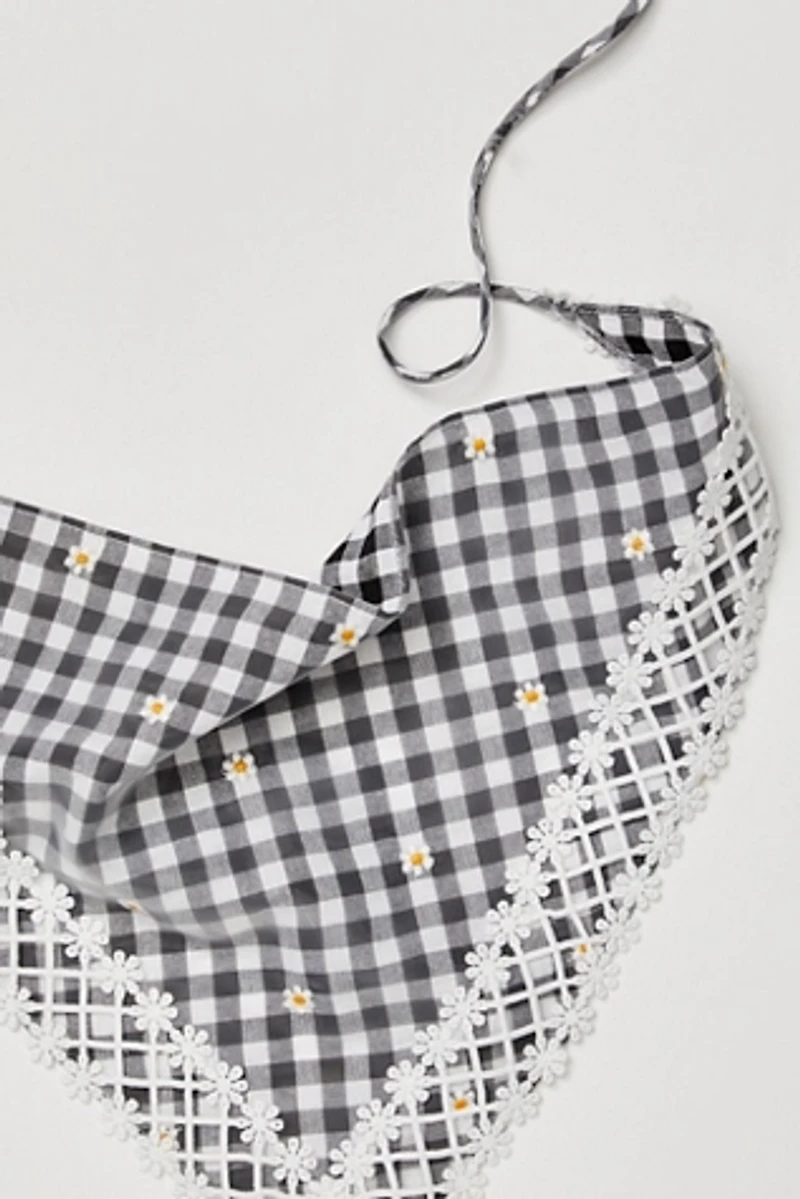 Anna Sui Gingham Daisy Hair Scarf
