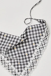 Anna Sui Gingham Daisy Hair Scarf
