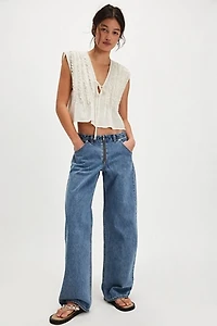 Levi's Low Loose Styled Zipper Jeans
