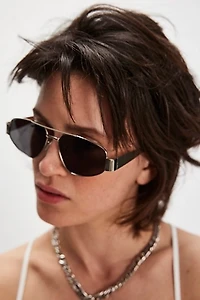 By The Shore Metal Aviator Sunglasses