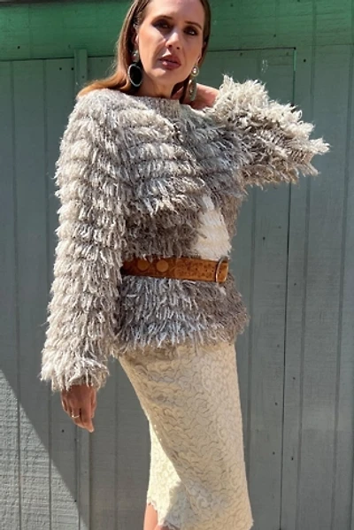 Vintage Adolfo Shaggy Loop Fringe Southwest Sweater Selected by Personal Choice