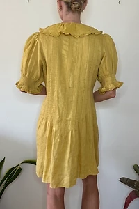 Canary Yellow Doen Pintuck Ruffle Henri Dress Selected by Picky Jane