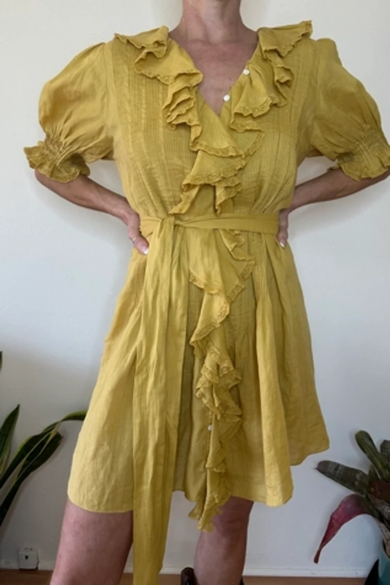 Canary Yellow Doen Pintuck Ruffle Henri Dress Selected by Picky Jane