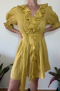 Canary Yellow Doen Pintuck Ruffle Henri Dress Selected by Picky Jane