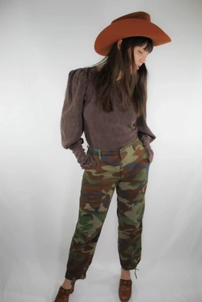 Vintage Camo High Waist Fitted Pants Selected By Moons + Junes Vintage