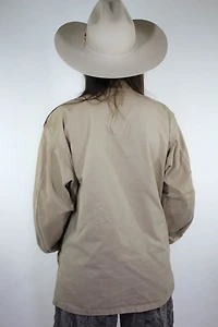 Vintage Khaki Military Button Down Jacket Selected By Moons + Junes Vintage